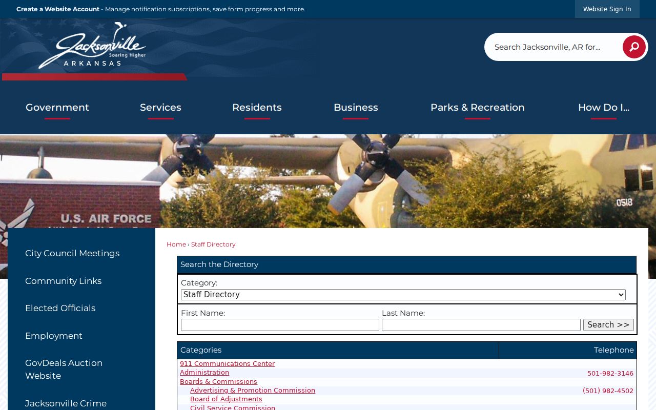 Jacksonville people search city staff directory