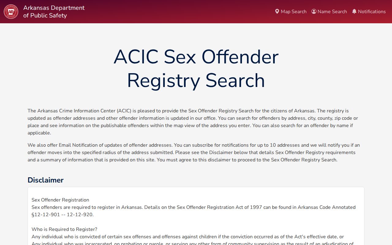 Jacksonville public records Arkansas sex offender registry
